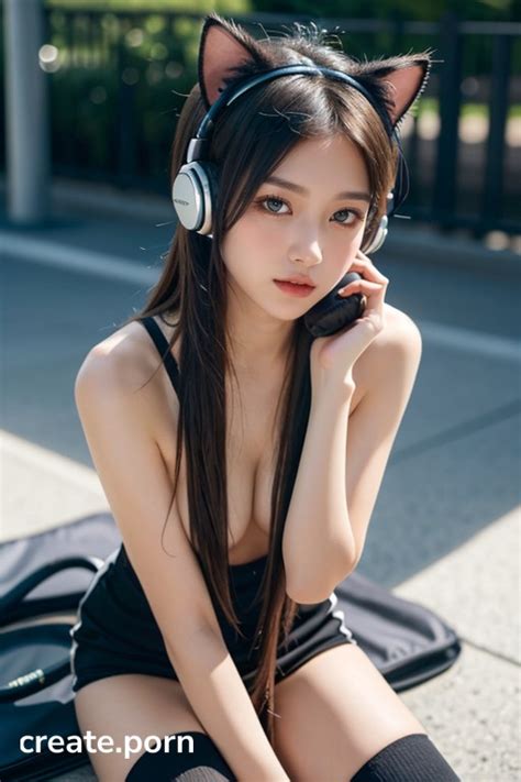 Topless Headphones Full Body AI Porn