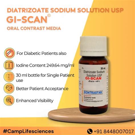 Diatrizoate Sodium Solution Usp 30 Ml Gi Scan Oral At Rs 235 Bottle In