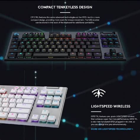 Logitech G913 Tkl Lightspeed Rgb Mechanical Gaming Keyboard Thunder Match