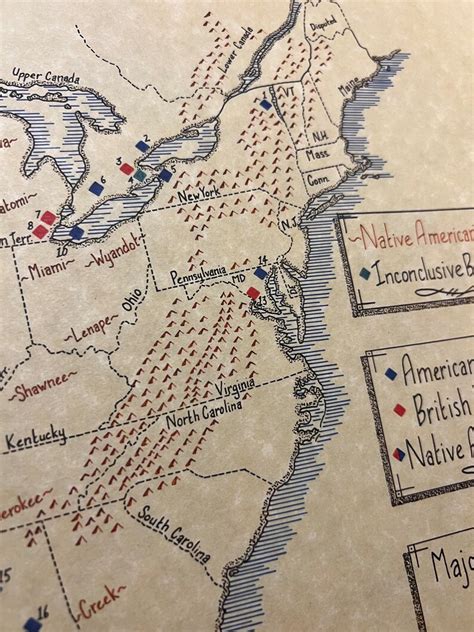 War of 1812 Hand Drawn Map, 1812 War Map, Historic 1812 Map, Vintage ...