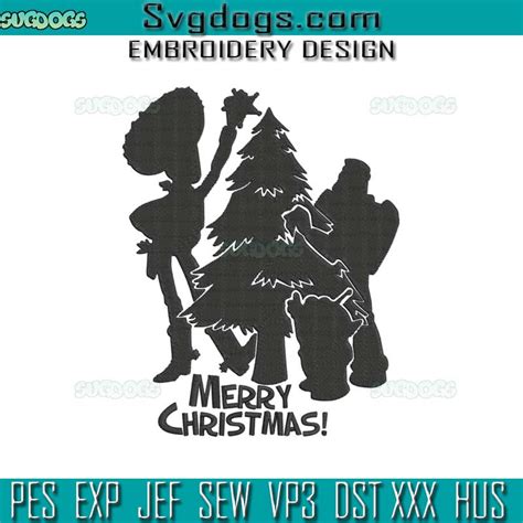 Andy And Buzz Lightyear Christmas Tree Embroidery Design File, Andy And ...