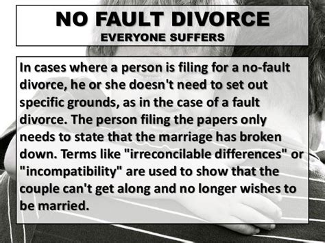 No Fault Divorce