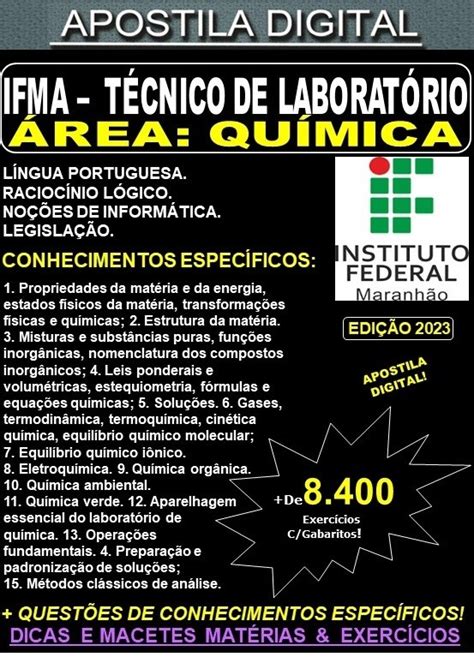 Apostila IFMA 2023 Técnico de Laboratório QUÍMICA Teoria 8 400