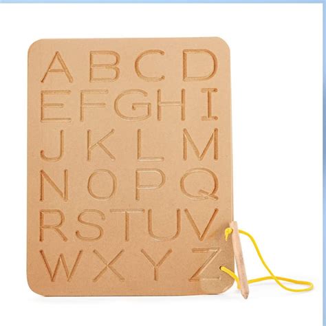 Buy Wooden Alphabet Tracing Board Abc Trace Letters Capital Alphabet