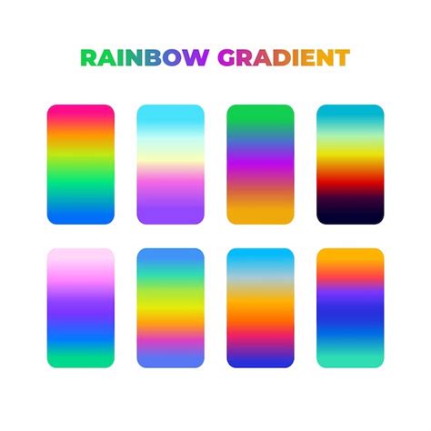 Premium Vector Set Of Colorful Rainbow Gradients Vector