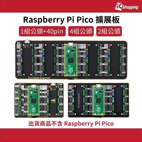 Icshop－raspberry Pi Pico 擴展板 1組公頭40pin 4組公頭 2組公頭 樹莓派 蝦皮購物