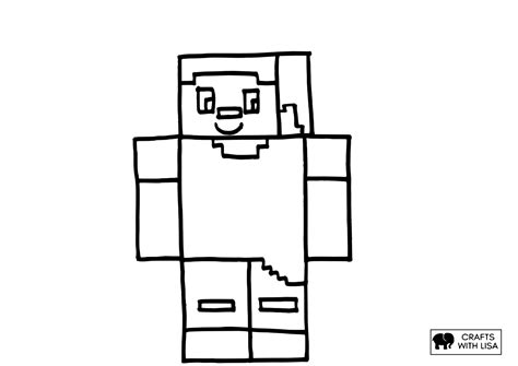 Steve From Minecraft Coloring Page - Crafts With Lisa