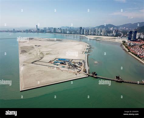 Georgetown Penangmalaysia Feb 28 2020 Construction Of Reclamation New Island Near Gurney