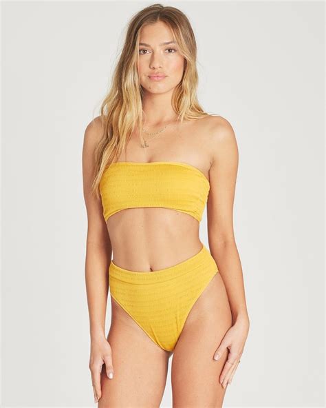 Billabong Sun Rise Sunny Tube Bikini Top In Yellow Lyst