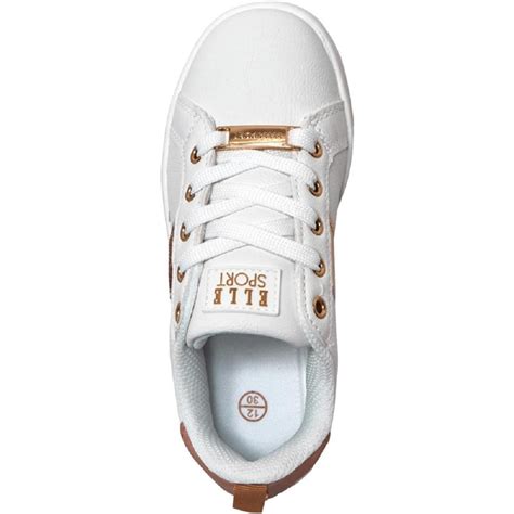 Girls Elle Sport White And Rose Gold Embellished Trainers White