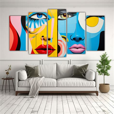 Pinturas Decorativas Set 5 Líneas Finas Para Cuarto De Fusión Abstracta