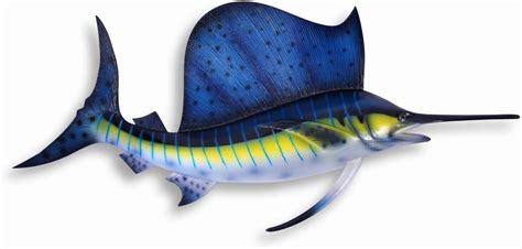 Handpainted Sailfish Wall Mount Decor Plaque 18 Home