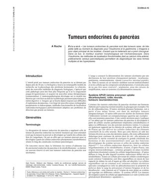 Tumeurs endocrines du pancréas PDF