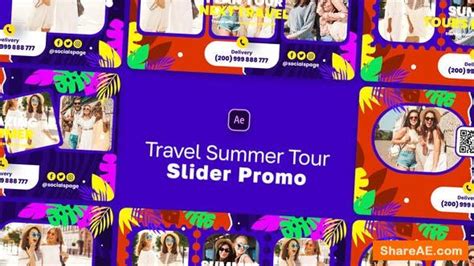 Videohive Travel Summer Tour Slider Promo Free After Effects