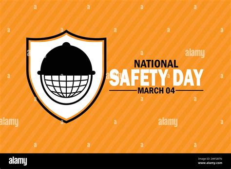 National Safety Day March 04 Holiday Concept Template For Background