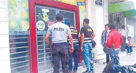 Piura Seis Hampones Roban S En Tres Minutos En Una Financiera