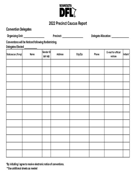 Fillable Online L Precinct Caucus Report Forms Fax Email Print