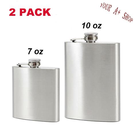 Pack Oz Liquor Pocket Hip Flask Stainless Steel Whiskey Screw