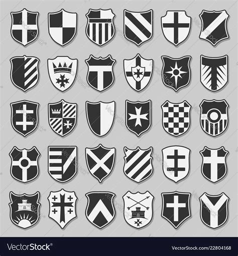 Set Of Heraldic Shields Royalty Free Vector Image