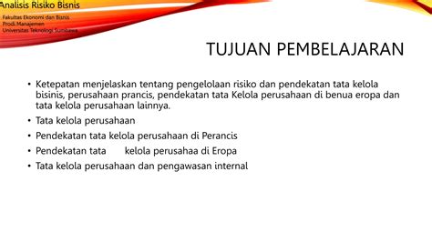 Tata Kelola Perusahaan Risk Management PPT