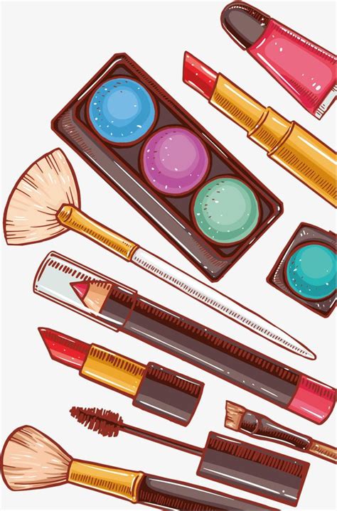 Vector De Cosméticos Png Dibujos Mano Color Maquillaje Png Y Vector