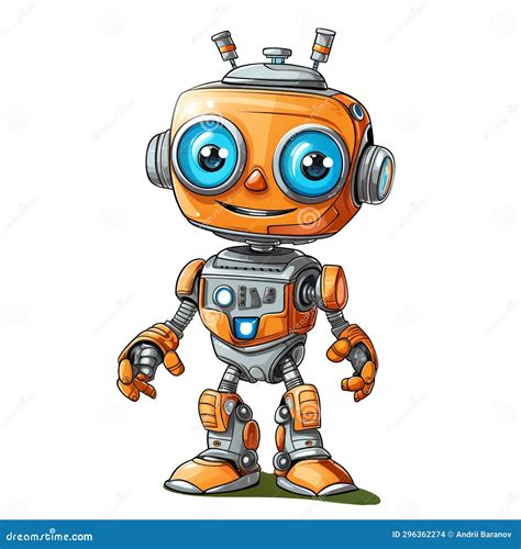 Cartoon Cool Robots. Funny Cyborgs. AI Generated Stock Photography ...