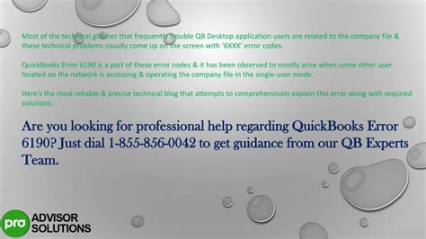 PPT QuickBooks Error 6190 Complete Explanation Resolutions