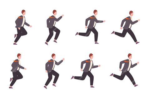 Premium Vector | Running businessman animation run business character ...