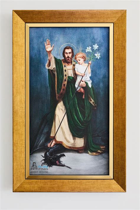 Saint Joseph Terror Of Demons Print On Canvas Wooden Based Frame Etsy