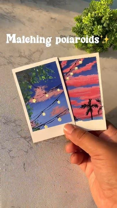 Sunset Polaroid Painting Shorts Painting Easy Artashortaday