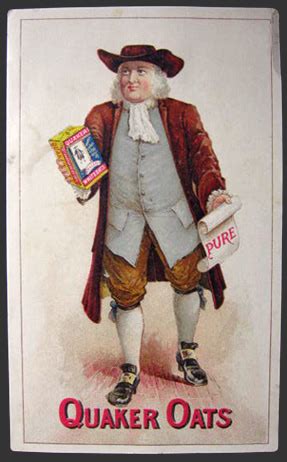 Quaker Oats Trade Card ~ Quaker Oats Man, Victorian Trade Cards