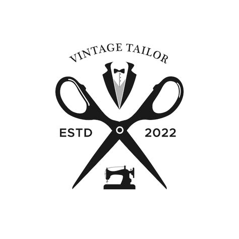 Premium Vector Vintage Tailor Logo With Sewing Machine Suit And