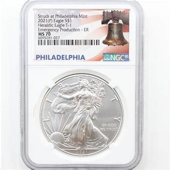 2021 P 1 Oz Fine Silver Heraldic Eagle T 1 1 Emergency Production NGC