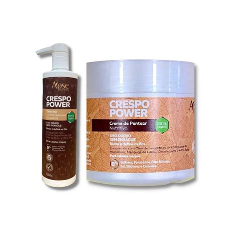 Kit Creme De Pentear 500g E Gelatina 500ml Crespo Power Apse Shopee