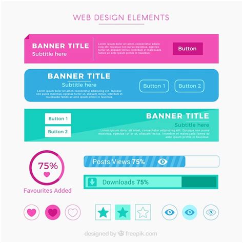 Pancartas Y Elementos Del Sitio Web Vector Premium