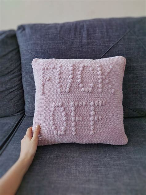 Crochet Fuck Off Pillow Pattern Amigurumi Pdf Tutorial Etsy
