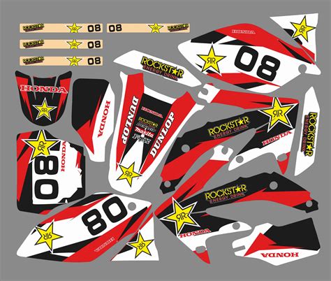 Kit déco Honda 450 CRF 2005 2008 Rockstar Kitdeco moto fr