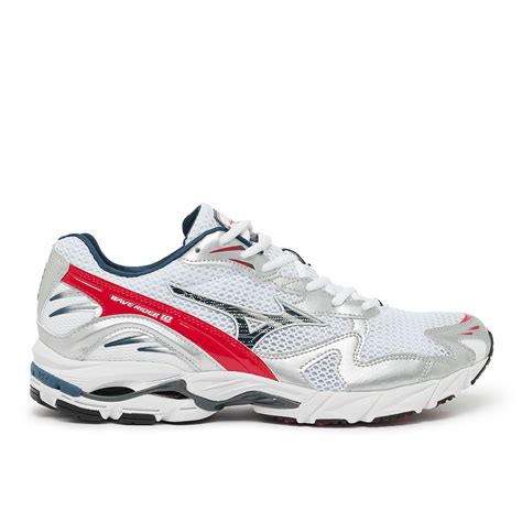 Mizuno Wave Rider 10 White Silver Surf The Web