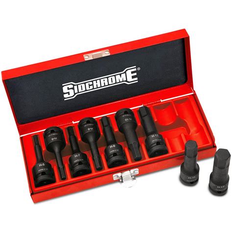 Sidchrome Xs H Mt Pce Drive Inhex Metric Impact Socket Set