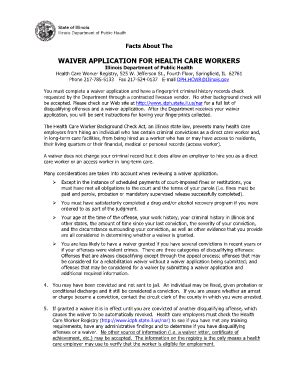 Fillable Online Idph State Il Waiver Application For Health Care