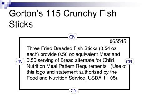 33 Fish Sticks With Cn Label - Labels Database 2020