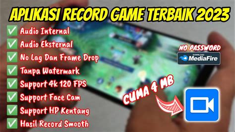 APK RECORD GAME TERBAIK NO LAG NO WATERMARK APLIKASI PEREKAM LAYAR HP