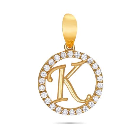 Stylish K Letter Gold Pendant