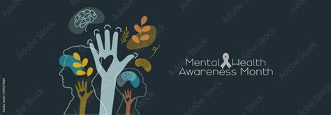 Mental Health Awareness Month banner. Stock Vector | Adobe Stock