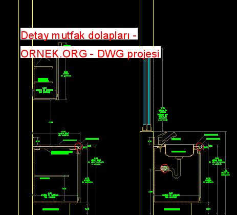 Detay Mutfak Dolaplar Dwg Projesi Autocad Projeler