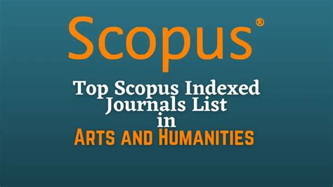 Top Scopus Indexed Journals List In Arts And Humanities ILovePhD