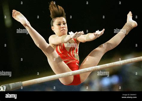 Italian Gymnast Vanessa Ferrari Shown In Action During The Asymmetrical