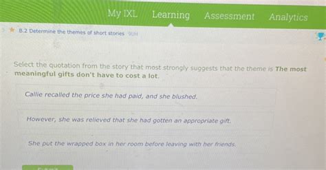 Ixl Determine The Themes Of Short Stories Answer Key
