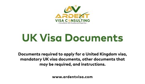 Documents Required To Apply For United Kingdom Visa - Ardent Visa