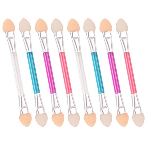 10pcs Eyeshadow Brush Pro Sponge Double Ended Makeup Tool Portable Eye Shadow Brushes In Eye